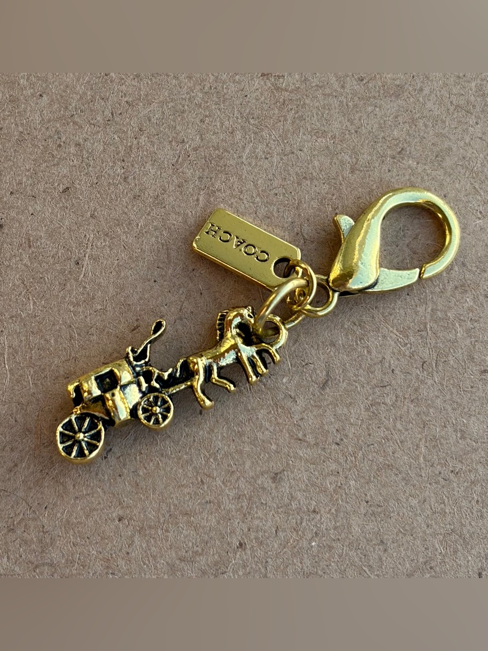 Gold Horse & Carriage Bag Charm